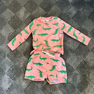 HM | Alligator Swim Set Rashguard Trunks (boys, size 2T)